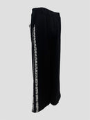 Line lace wide sweat pants(Black)