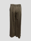 Line lace wide sweat pants(Coffee)