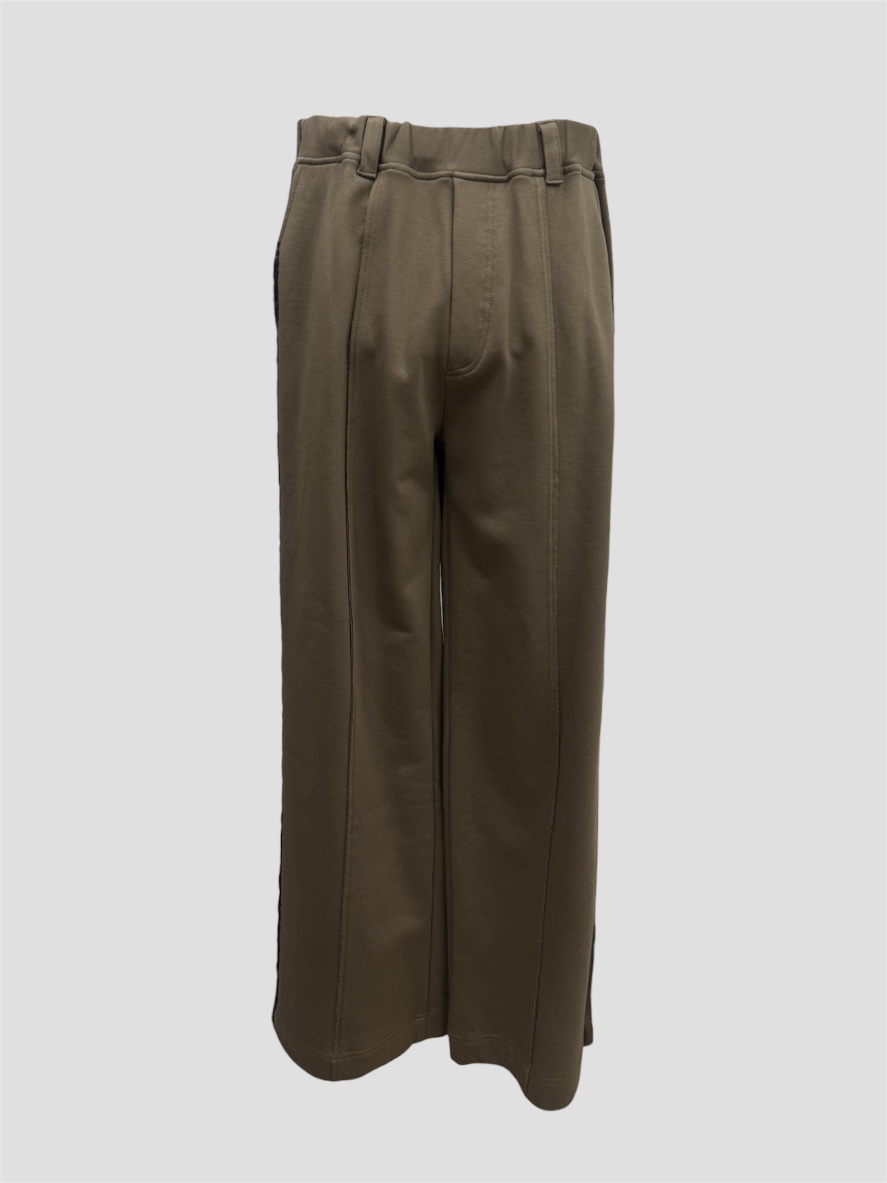 Line lace wide sweat pants(Coffee)