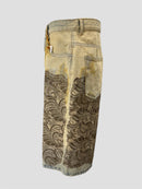 Lace-panelled denim shorts(Sky Blue)