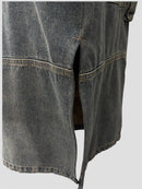 Panelled denim Skirt（Black Blue）