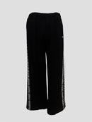 Line lace wide sweat pants(Black)