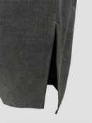 Panelled Denim Skirt(Brown Blue)