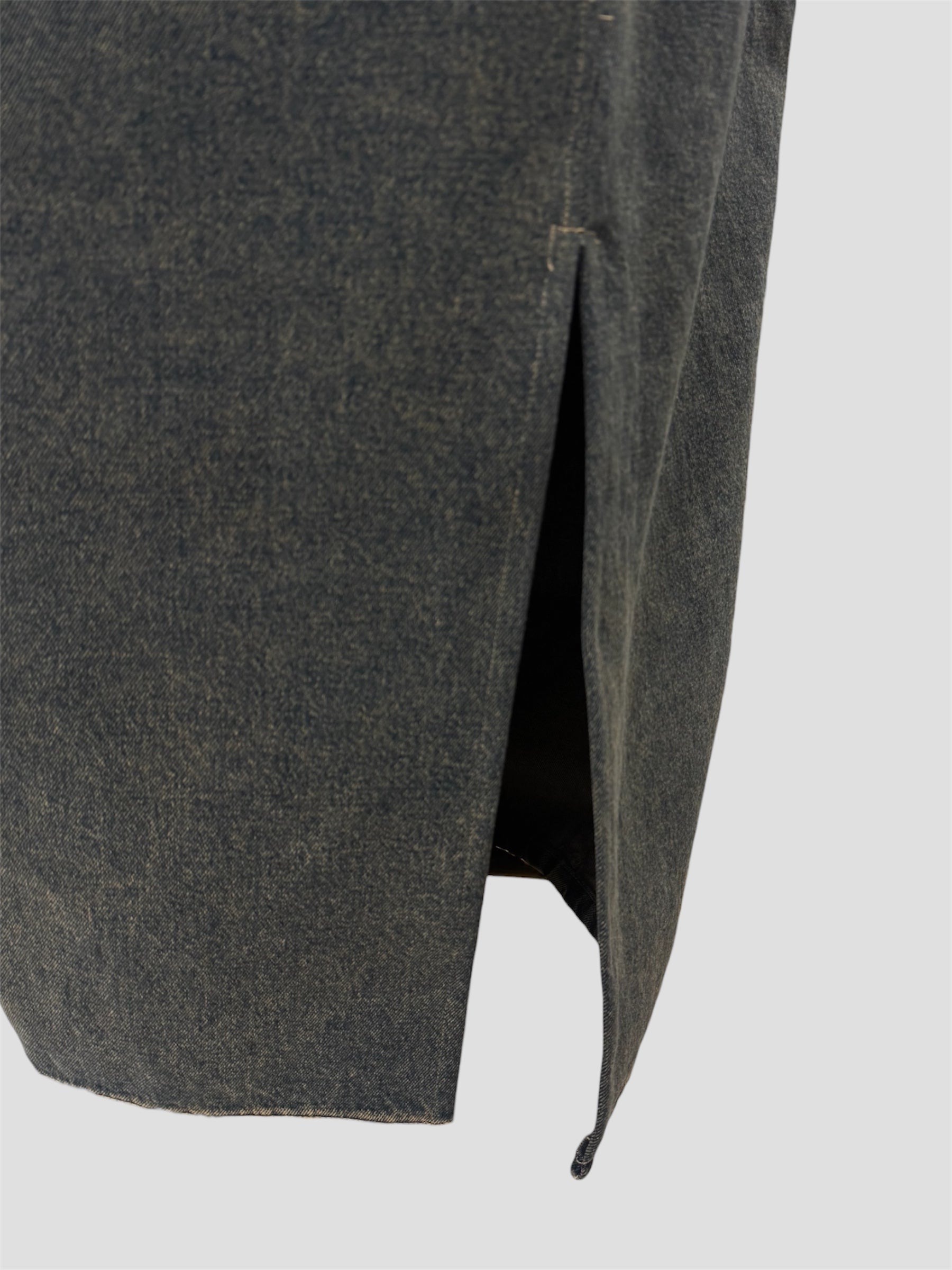 Panelled Denim Skirt(Brown Blue)