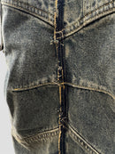 Panelled denim Skirt（Black Blue）