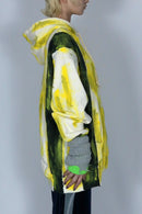 bi-color paint hoodie