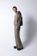 Line lace wide sweat pants(Coffee)