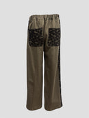 Line lace wide sweat pants(Coffee)
