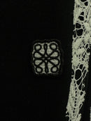 Line lace wide sweat pants(Black)