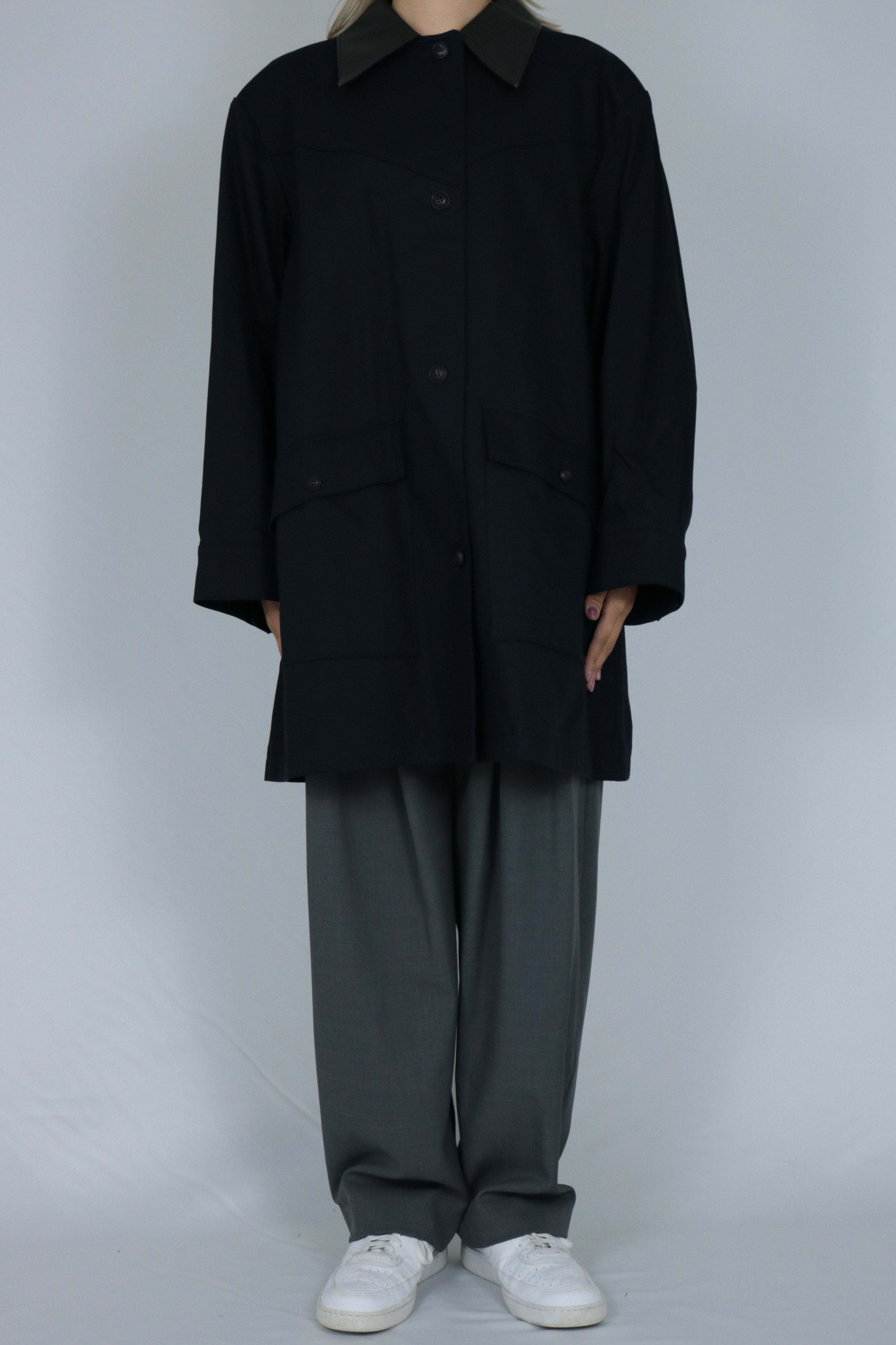 Big collar over size coat