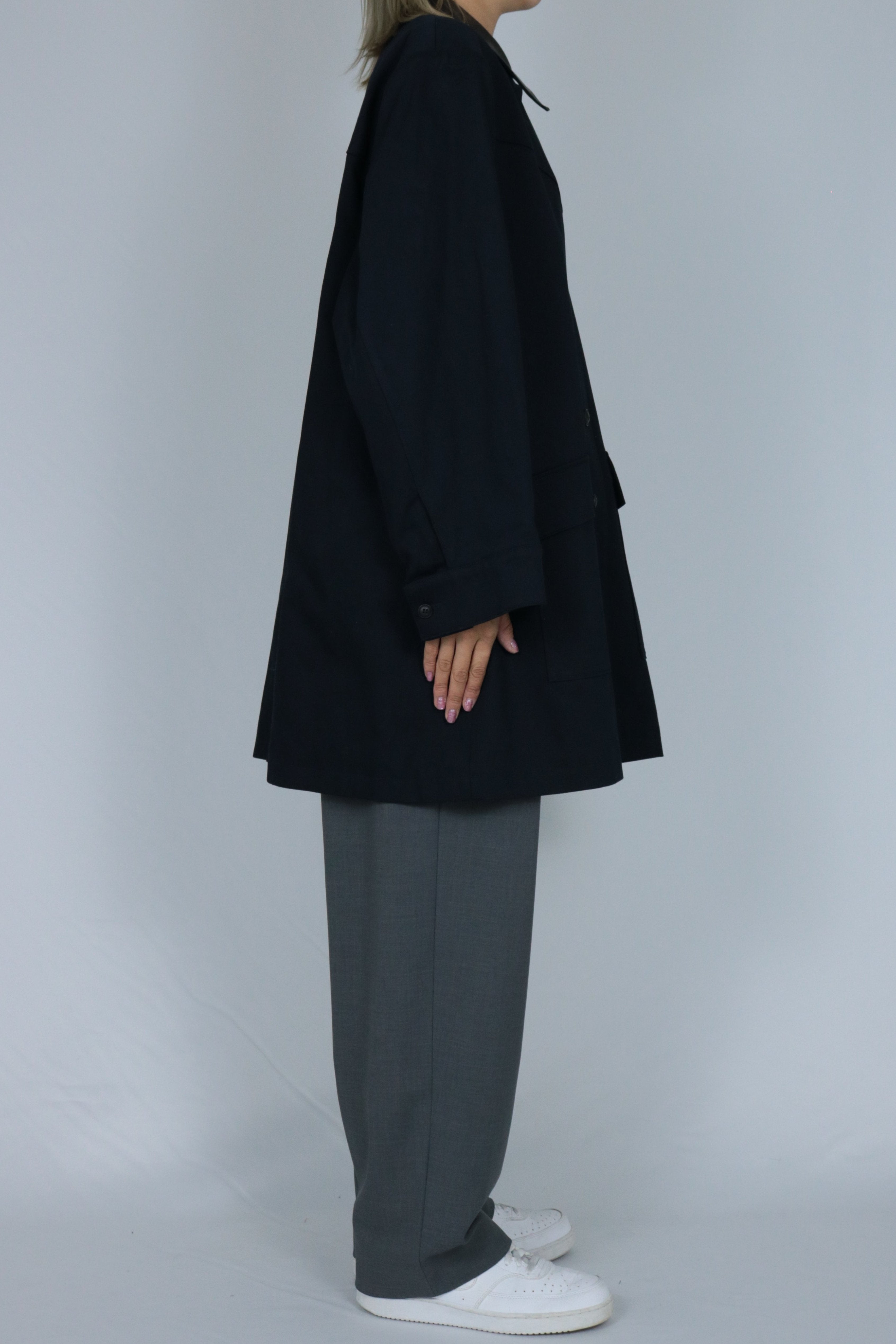 Big collar over size coat