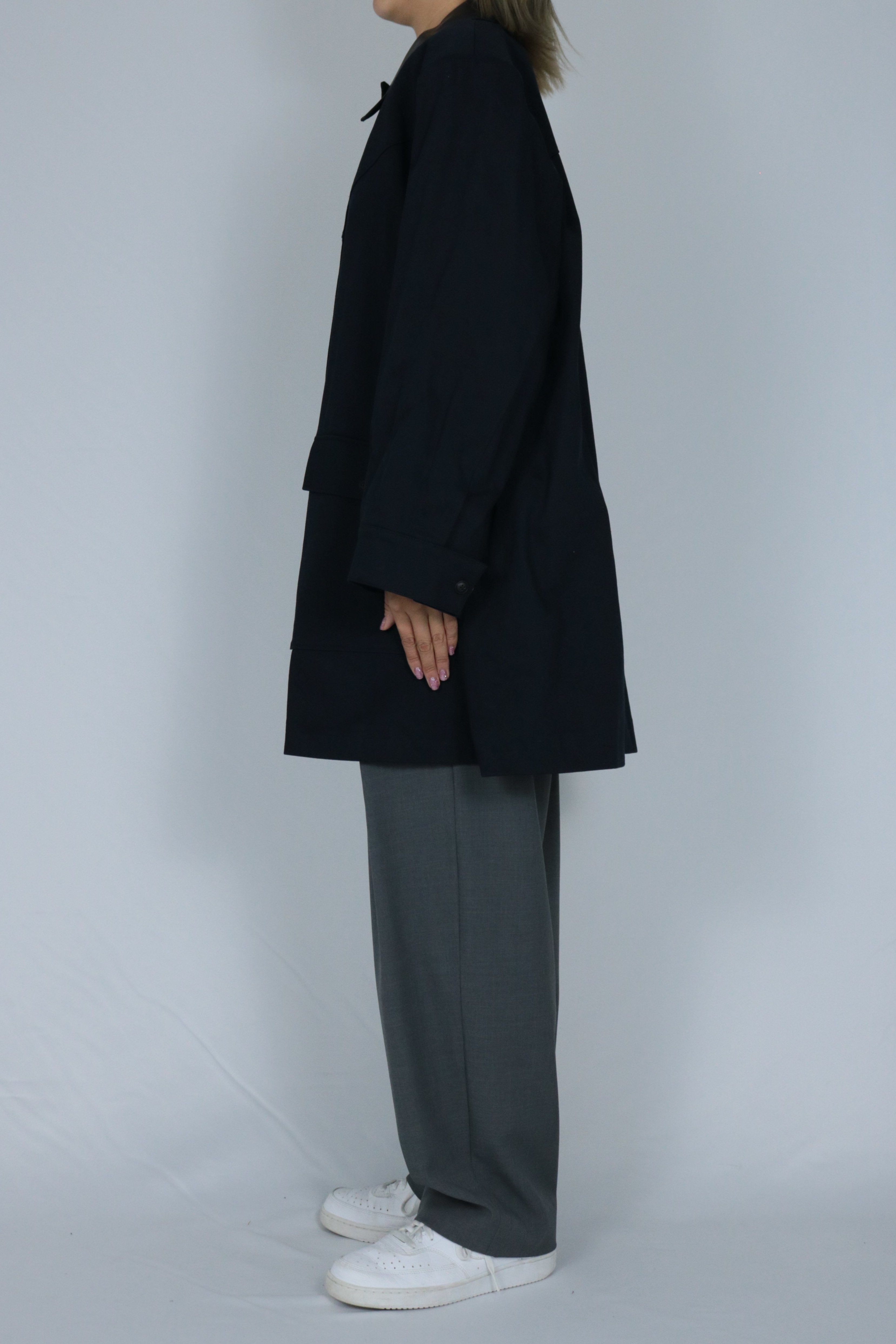Big collar over size coat
