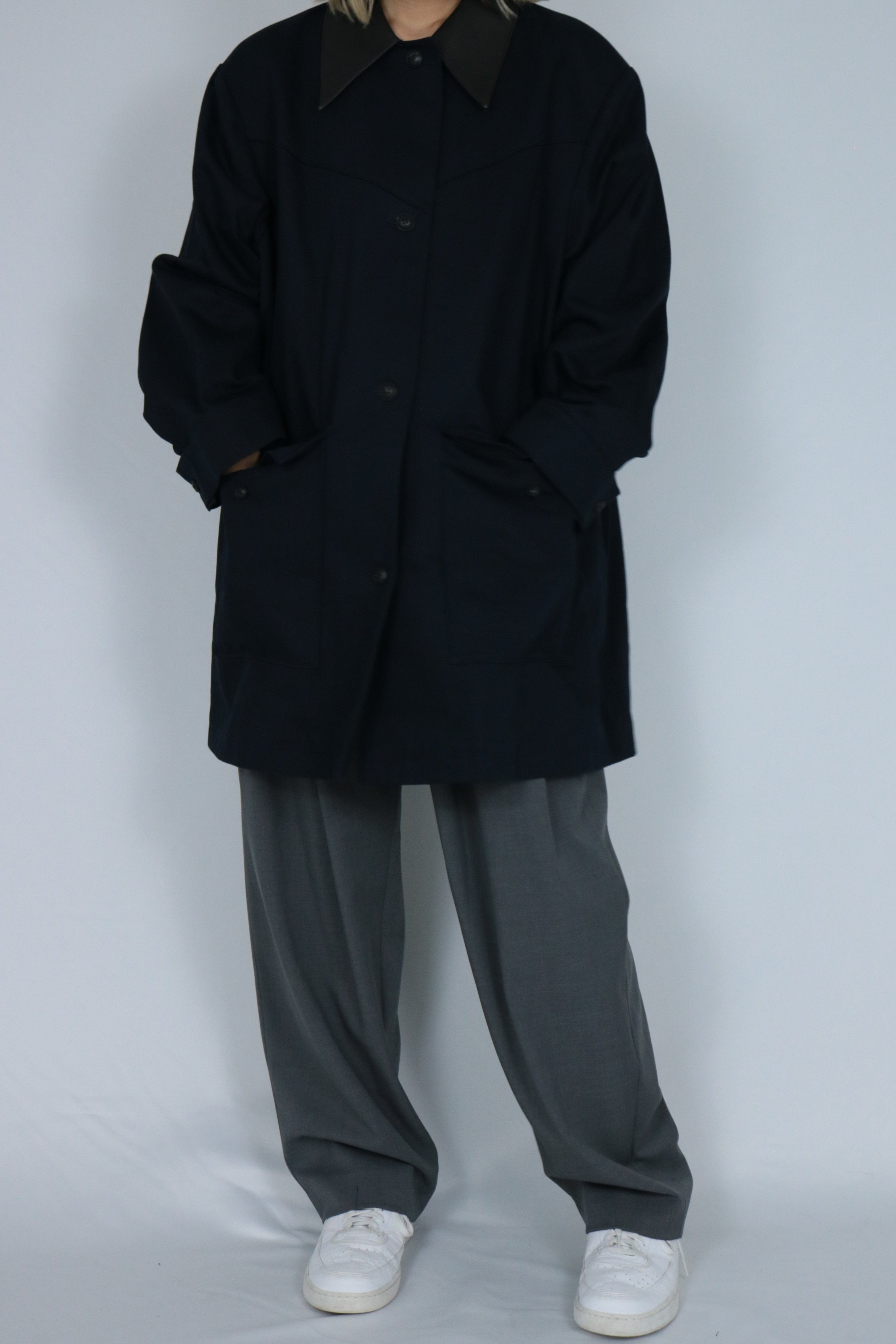 Big collar over size coat