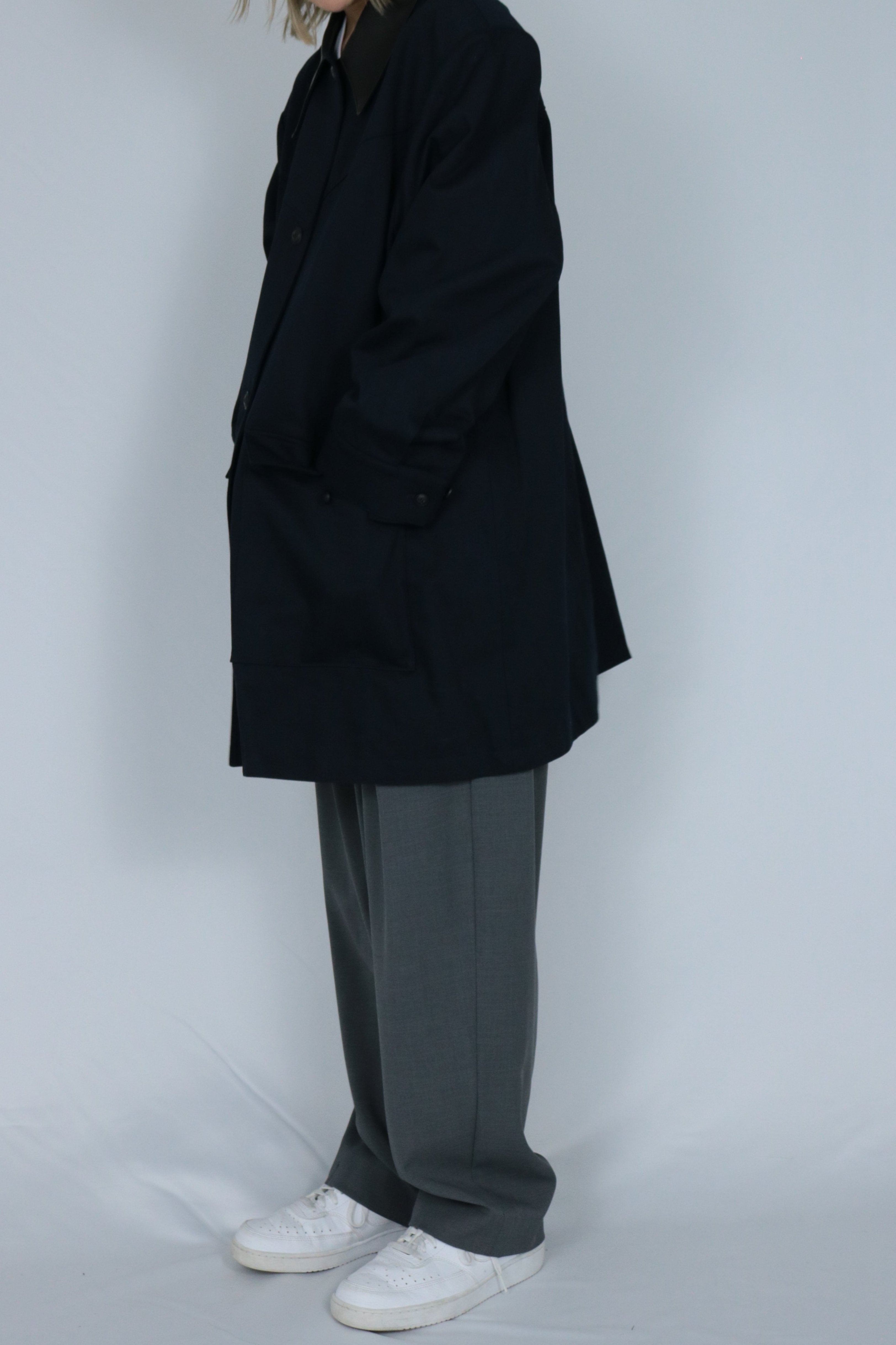 Big collar over size coat