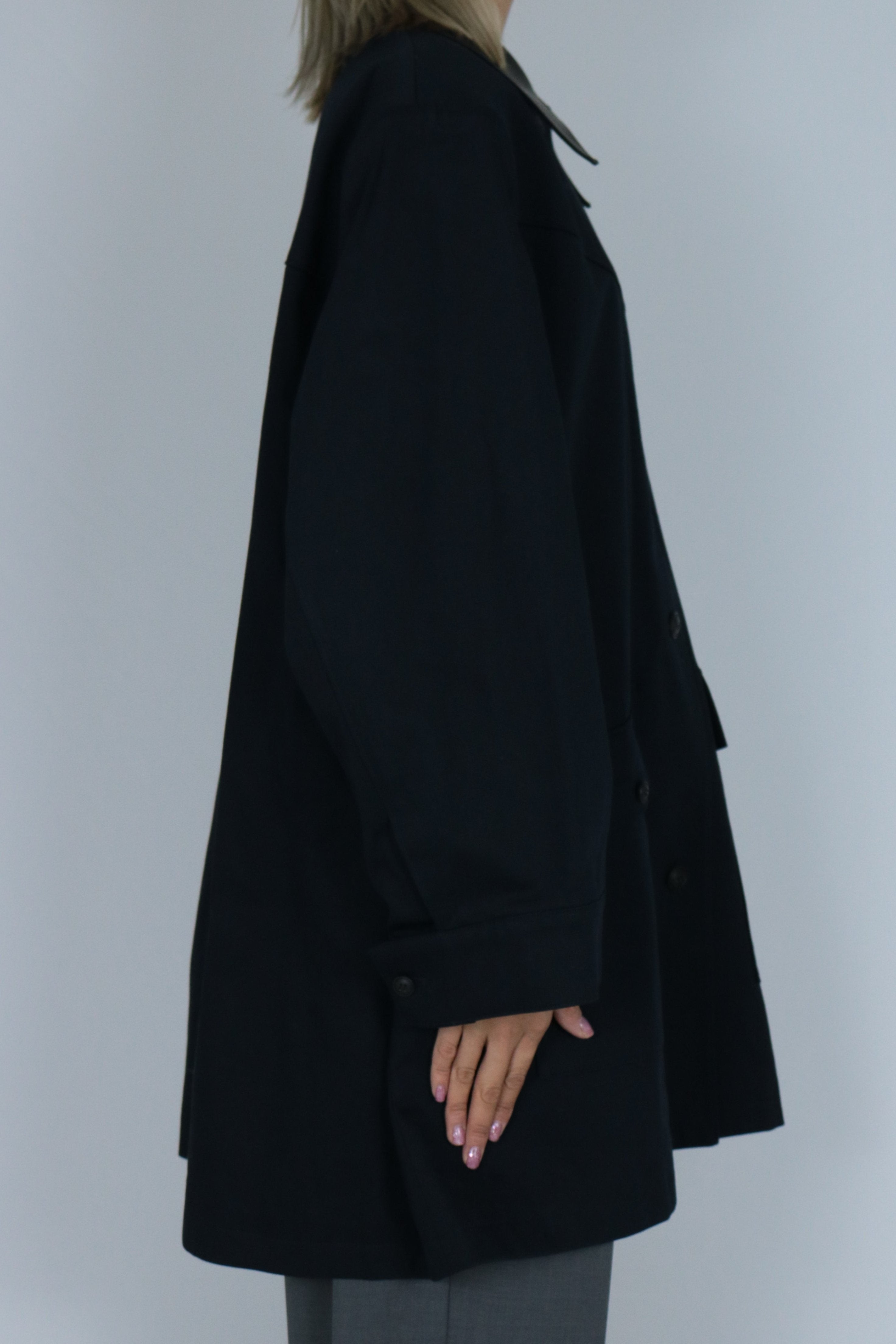 Big collar over size coat