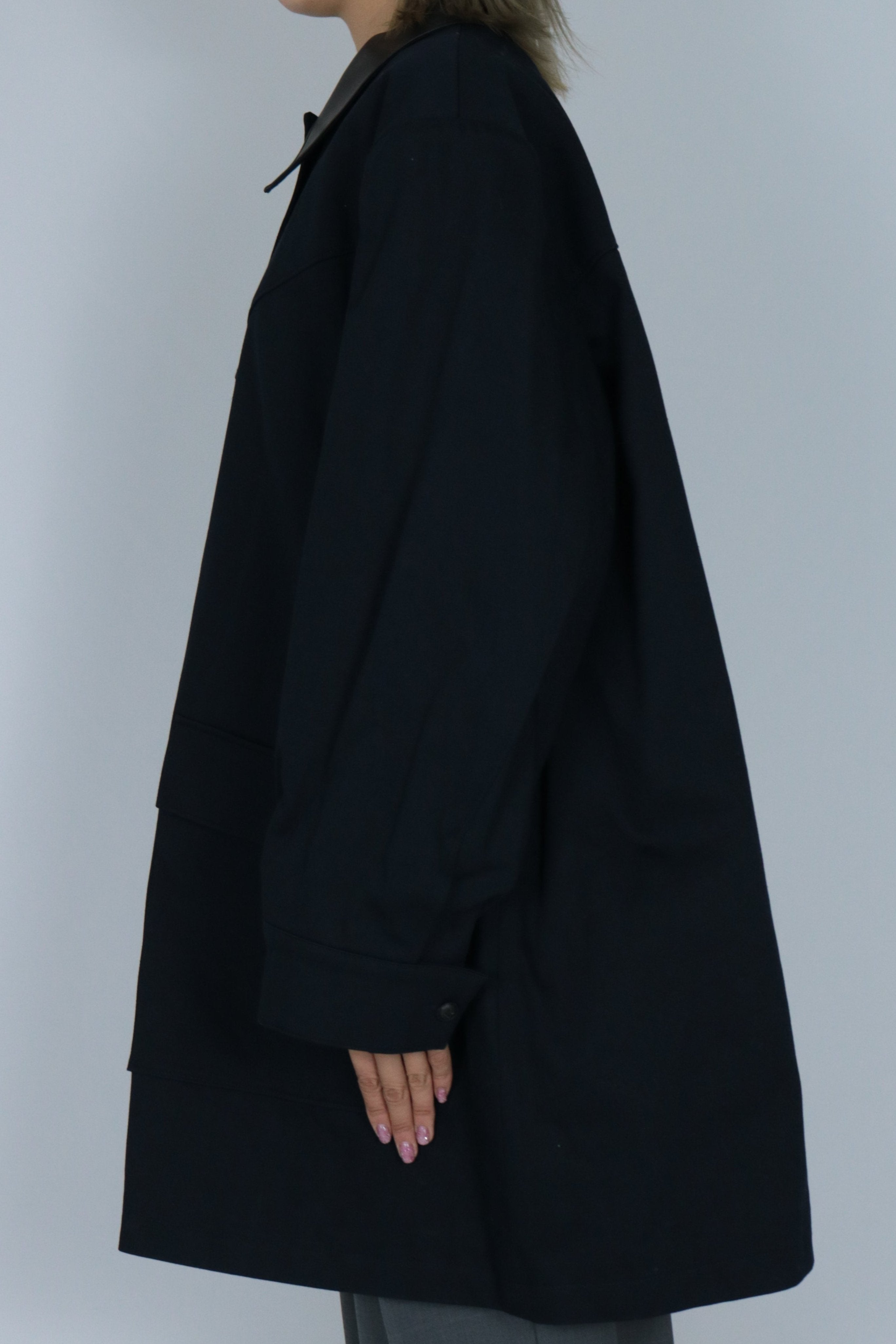 Big collar over size coat